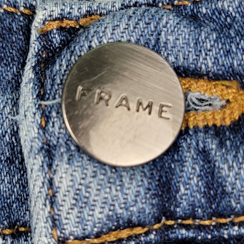 FRAME Jeans Le Pixie Beau Size 25 Distressed Knee Blue - Picture 8 of 8